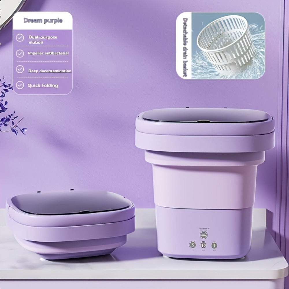 Portable Mini Washing Machine 3 Cleaning Modes | Compact Travel Washer for Underwear Delicates | Space-Saving Laundry Solution for Apartments, RVs, Camping & Dorms