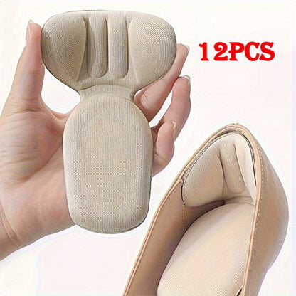 Heel Pads Non-Slip 12pcs (6 Pairs) – Thickened Durable Heel Grips for Loose Shoes, Blister Prevention, Shoe Filler for Men & Women