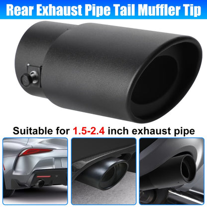 Exhaust Tip Stainless Steel – Universal Fit 1.5"-2.4" Pipe | Muffler Tail Pipe Tip for Cars & Trucks | Noise Reduction & Performance Enhancer | Easy Clamp Install
