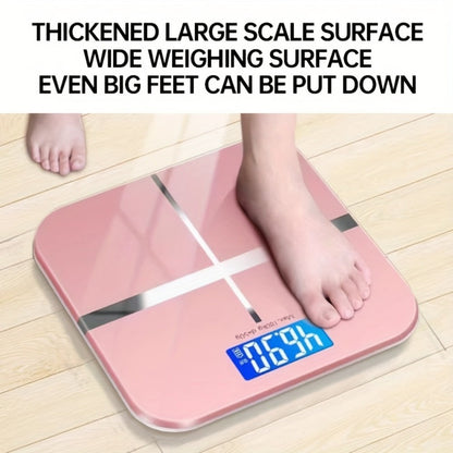 USB Rechargeable Bathroom Scale 400lb – Smart Digital Body Weight Scale, HD LCD & Fahrenheit Temperature Display, kg/lb Switch, Ultra-Wide Platform, USB Charging or Battery Powered, Black & Pink