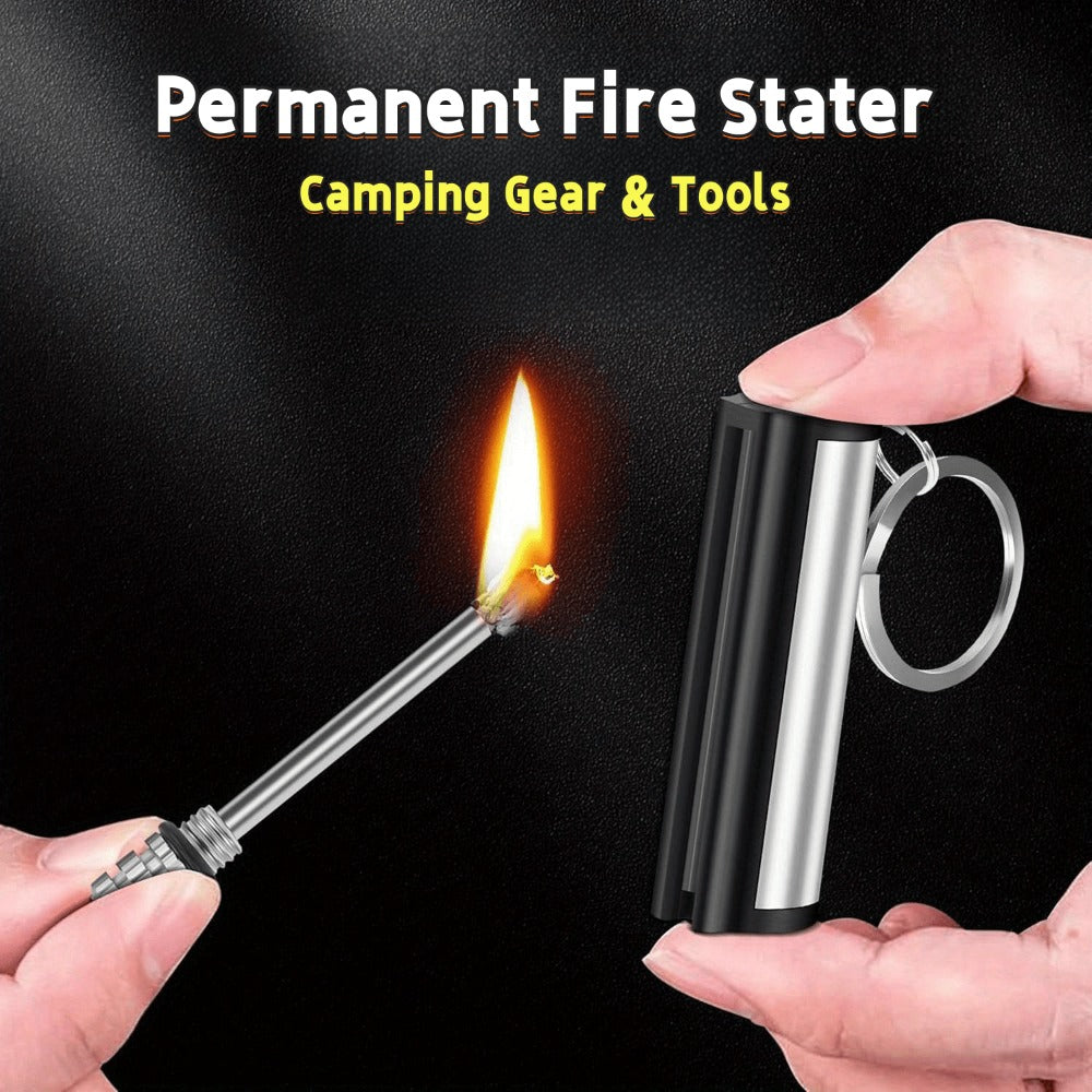 Metal Match Kerosene Lighter 10pcs, Emergency Survival Matches Multi-Functional Keychain Fire Starter for Outdoor Camping Hiking Survival Gear, Windproof Reusable Fire Starting Tools – No Lighter Fuel Included