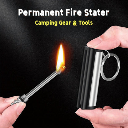 Metal Match Kerosene Lighter 10pcs, Emergency Survival Matches Multi-Functional Keychain Fire Starter for Outdoor Camping Hiking Survival Gear, Windproof Reusable Fire Starting Tools – No Lighter Fuel Included