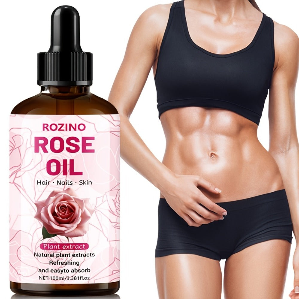 Rose Essential Oil Pure for Massage, Aromatherapy & Skin Care — Multipurpose Body, Hair, Nail & Lash Oil, Unisex Relaxation Gift, 100ml or 3pcs×3.38oz Value Pack