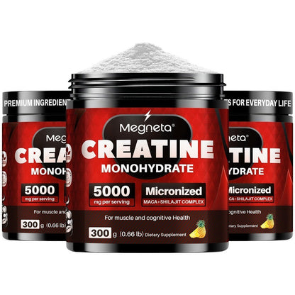 Micronized Creatine Monohydrate 5000mg Powder 300g 60 Servings – No Artificial Sweeteners or Flavors, Energy, Muscle Recovery & Mental Clarity