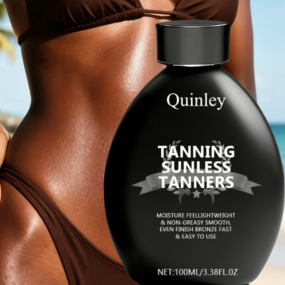 Sunless Self Tanner Lotion 3.38oz — Instant Deep Bronze Glow, Lightweight Non-Greasy Hydrating Self-Tanning Body Lotion, Streak-Free Natural Tan for Women, Beach-Ready Skin All Year Round