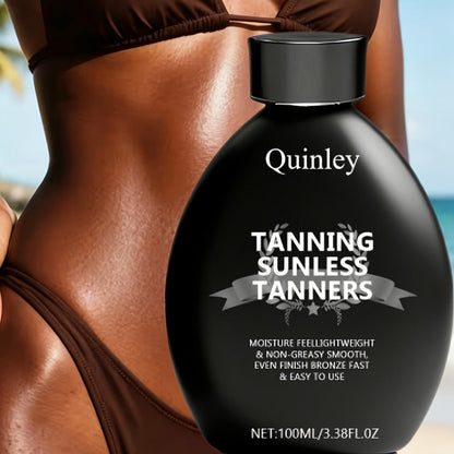 Sunless Self Tanner Lotion 3.38oz — Instant Deep Bronze Glow, Lightweight Non-Greasy Hydrating Self-Tanning Body Lotion, Streak-Free Natural Tan for Women, Beach-Ready Skin All Year Round