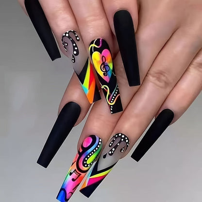 Press On Nails Set 120pcs 5 Boxes Extra Long Cosmic Eyes Crystal Rhinestones Matte Colorful Stripes Floral Glue-On Wearable Nail Art Variety Pack Festive Gift for Women Teens Party Holiday