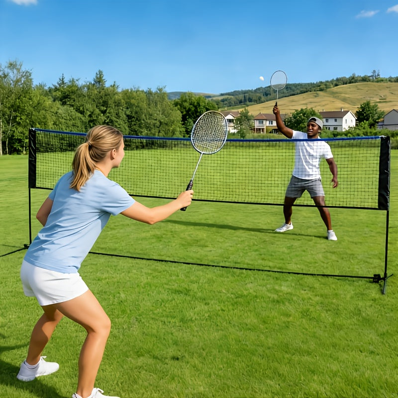 Badminton Volleyball Net Portable Adjustable Height 10ft 14ft 17ft Weather-Resistant Outdoor Indoor Backyard Pool Court Net with Carry Bag for Backyard Lawn Beach Park Play