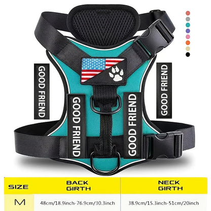 Service Dog Harness with 5 Patches – Reflective Adjustable Oxford Vest with Inner Mesh Layer, Service Dog ID System for Small Medium Large Dogs, XS–XL, 5 Colors