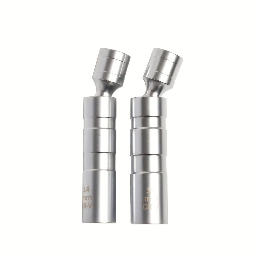 Magnetic Spark Plug Socket Set 14mm 16mm with 3/8" Drive Alloy Steel Ratchet Wrench 2-Piece Universal Spark Plug Removal Tool Kit for Car Truck Motorcycle