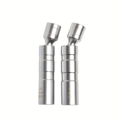 Magnetic Spark Plug Socket Set 14mm 16mm with 3/8" Drive Alloy Steel Ratchet Wrench 2-Piece Universal Spark Plug Removal Tool Kit for Car Truck Motorcycle