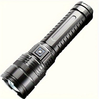 Zoomable COB Flashlight 5 Modes USB Rechargeable Power Bank with COB Tail Light for Camping Hiking Emergency Outdoor Adventures