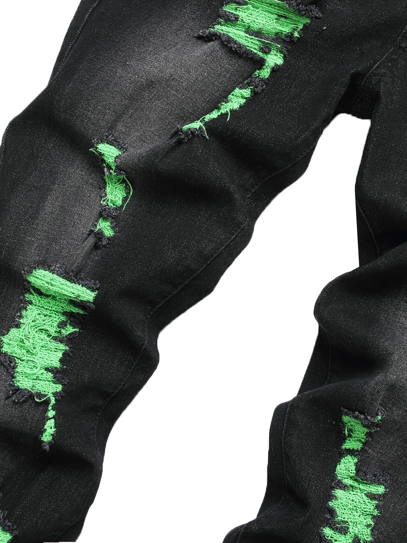 Women's Mid-Rise Jeans - Black Distressed Stretch