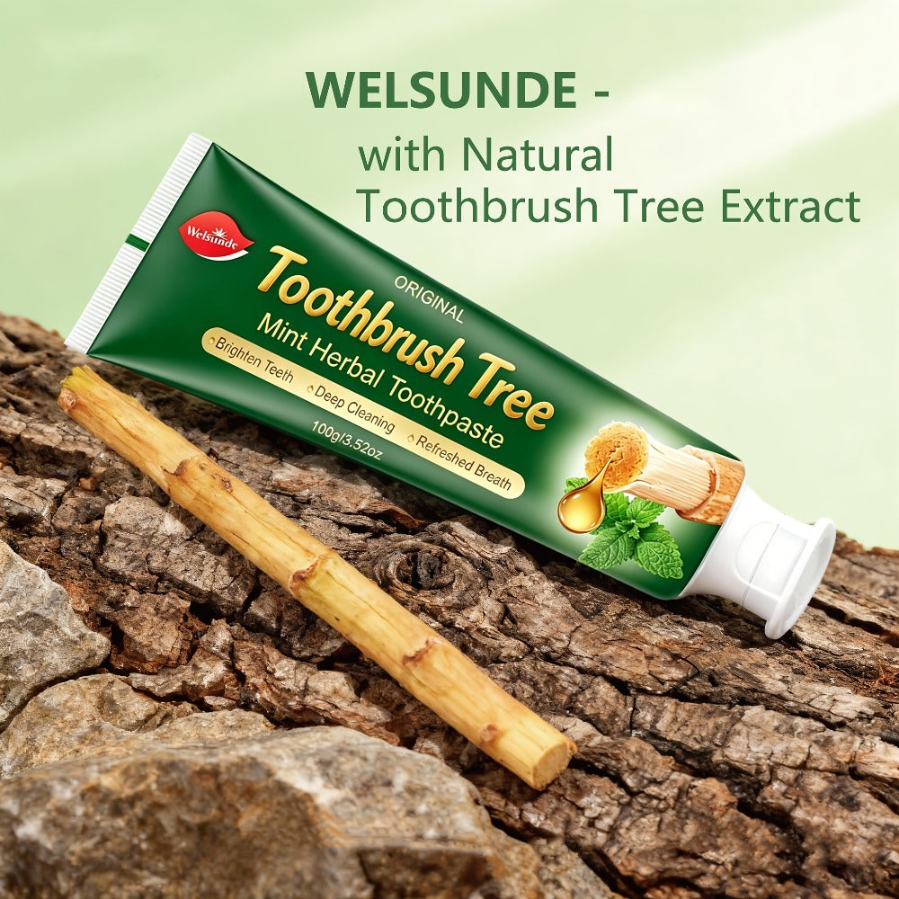 Natural Toothpaste 3-Pack – Herbal Mint Formula for Sensitive Gums & Teeth, Long-Lasting Freshness, Gentle Deep Cleaning Dental Care for Men & Women, Sleek Tube Design with Natural Ingredients