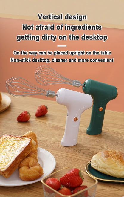Wireless Electric Whisk Handheld Mixer - Rechargeable Cordless Egg Beater with Vertical Stand Design, Long Battery Life, Powerful Motor for Baking, Custard, Cream & Desserts, Kitchen Gift