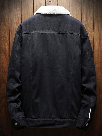 Men's Cozy Denim Button-Front Jacket