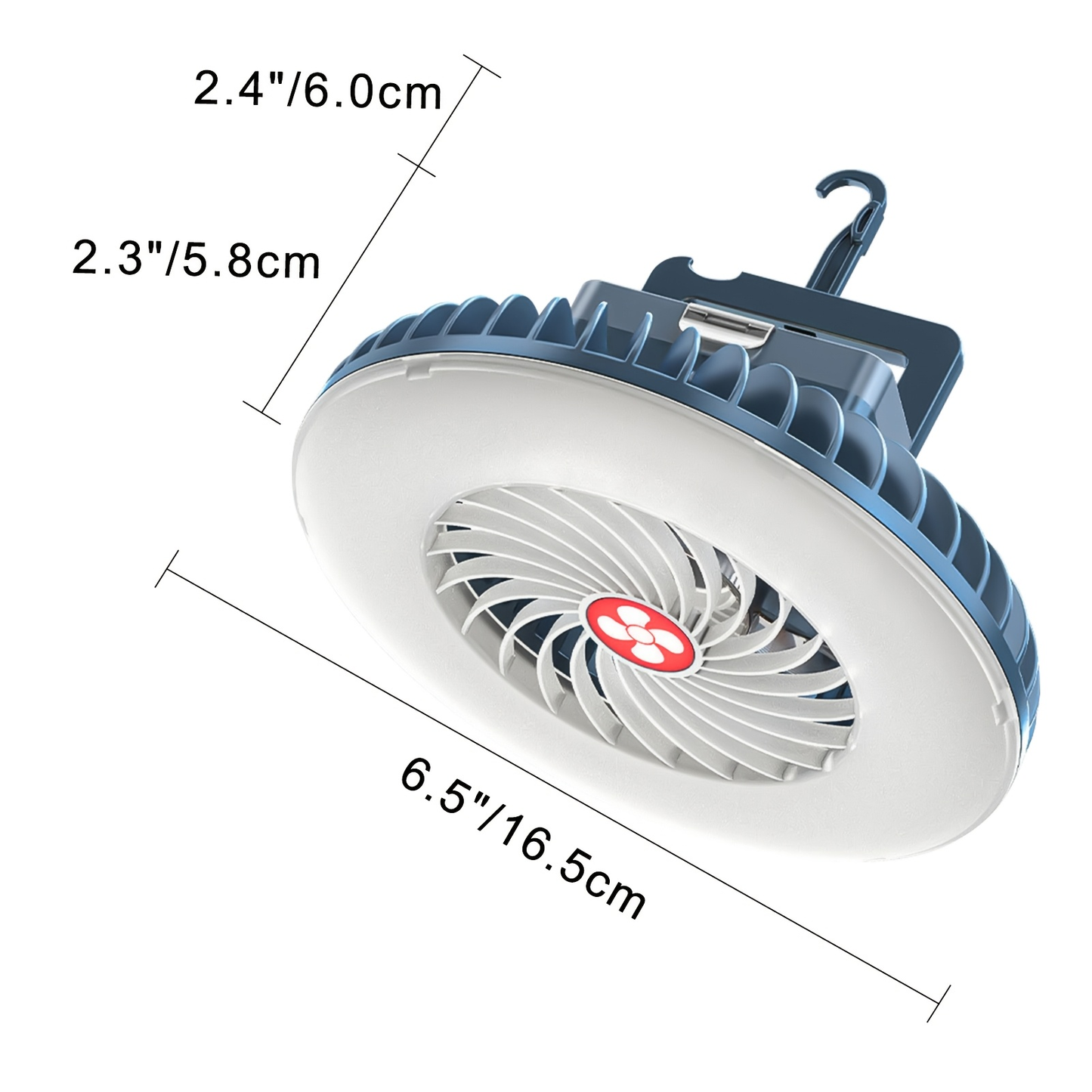 Rechargeable Camping Fan with LED Light – 2-Pack USB Tent Fan with Hook & Magnet, Portable Battery-Powered Fan for Outdoor Hiking, Car, Office, Desk & Emergency Survival Kit