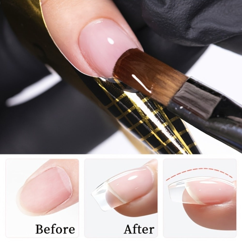 Nail Extension Gel Kit 3pcs 100g Clear Creamy Building Gel Hard Construction Gel for Nail Strengthening Lengthening and Manicure UV LED Nail Builder Gel Set Salon and Home Use