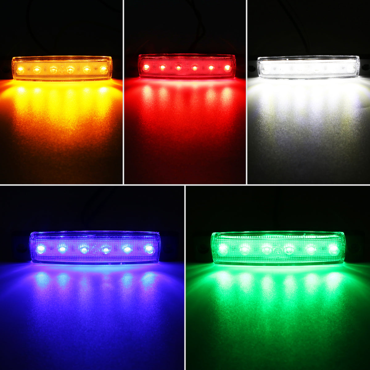 20pcs 12V (10 Red&10 Amber) 3.8" 6 LED Front Rear Side Marker Indicator Lights LED Lamp Indicator for Car Truck Trailer Lorry Bus -Bus Indicator Lights, Trailer Safety Lamps, Vibrant Lighting, High Brightness Leds, Durable Protective Casing