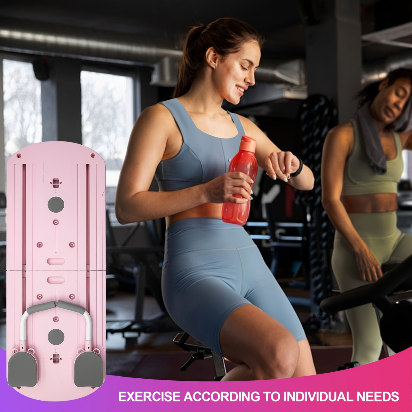Foldable Pilates Board 8-in-1 with Resistance Bands – Anti-Slip Yoga Push-Up Board for Core Strength, Balance, Fat Burning & Full Body Home Gym Training