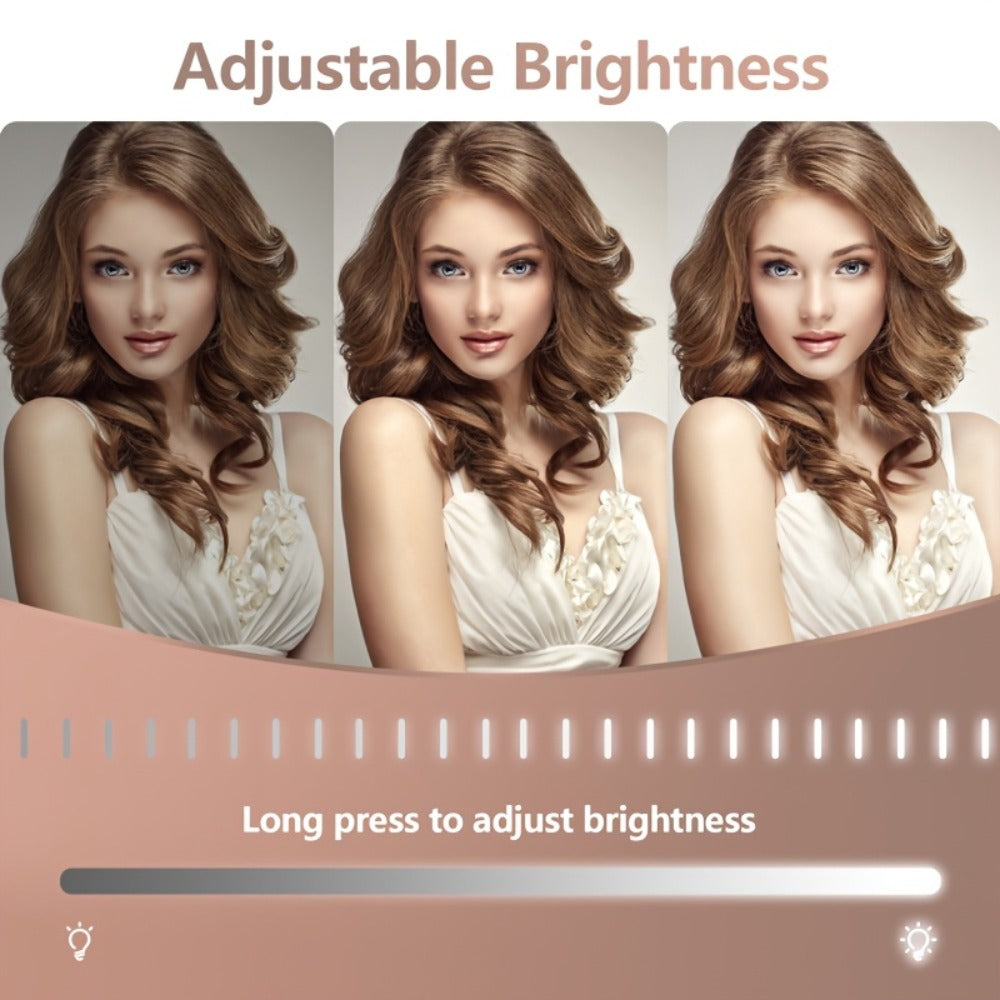 Lighted Makeup Mirror with 5X Magnification - LED Vanity Mirror with 3-Color Adjustable Lighting, Smart Touch Control, 360° Rotation, Tabletop Illuminated Mirror for Dressing Table, Makeup Desk & Bathroom