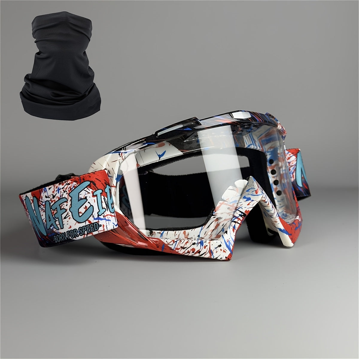 Ski Goggles Set with Black Headband – TPU Frame PC Lens Mirror Coating, Thick Foam Pad, Adjustable Strap, 28+ Color Styles, Adult Snow Goggles for Skiing & Snowboarding, Great Gift