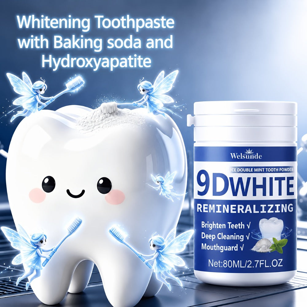 Hydroxyapatite Tooth Powder 2-Pack Remineralizing Fluoride-Free Deep Cleaning Whitening Mint Toothpowder for Sensitive Teeth Enamel Repair Daily Oral Care Gift