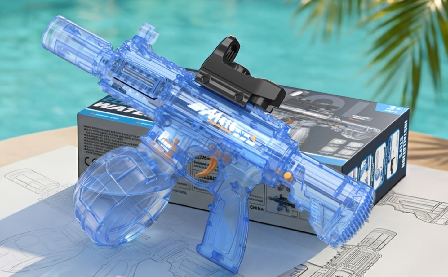 Electric Water Gun for Kids Ages 3-6 – Large Tank Auto Squirt Blaster with Sound & Light Effects, Summer Outdoor Pool Beach Backyard Party Toy, Birthday Gift for Boys & Girls, Black & Blue