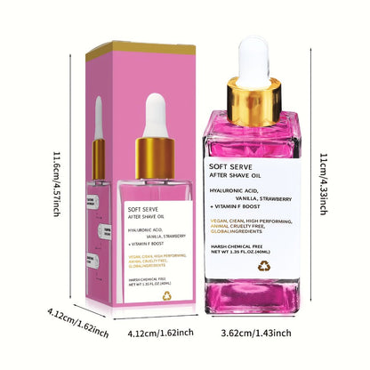 After Shave Beard Oil 2pcs 1.35oz - Strawberry Vanilla Scented Glycerin Moisturizing Oil for Beard, Mustache & Face, Hypoallergenic Soothing Skin Care for All Skin Types, Unisex