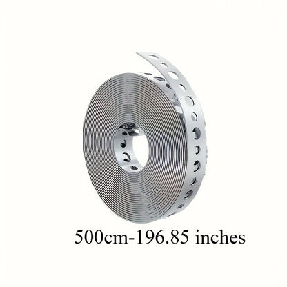 Galvanized Steel Pipe Support Bar with Pre-Drilled Holes - Heavy-Duty Corrosion-Resistant Hanging Rod for Plumbing HVAC Garage Workshop, Industrial Metal Tube Rack, 5m / 10m / 15m Options