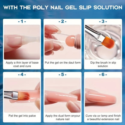 Poly Gel Slip Solution 75ml 2.6oz with Container – Anti-Stick Liquid for Poly Nail Extension Gel Application, Smooth Sculpting & Shaping Tool for Salon & Home Nail Art Beginners & Pros