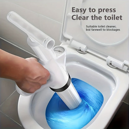 Heavy-Duty Drainage Spray Gun with Adjustable Pressure - Air Plunger Tool for Unclogging Toilets Sinks & Floor Drains, No Electricity Needed, Durable Plastic Design, 1pc White