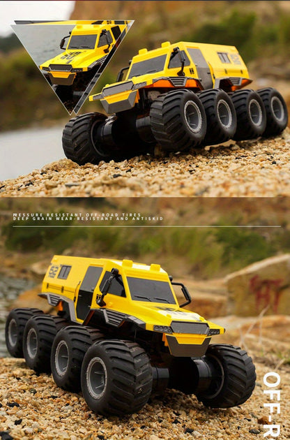 Amphibious RC Truck 8-Wheel Drive 4-Motor Off-Road Climbing Remote Control Armored Vehicle, Oversized All-Terrain Land & Water Military Truck Toy – Epic Gift for Kids & Adults Boys Girls
