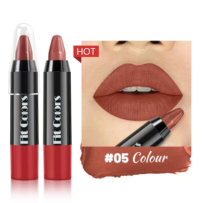 Squalane Crayon Lipstick Set 6 Pcs – Matte & Glossy Moisturizing Lip Pencil with Volumizing Formula, Long Lasting Easy Color Lip Liner for All Skin Types, Great Gift for Women