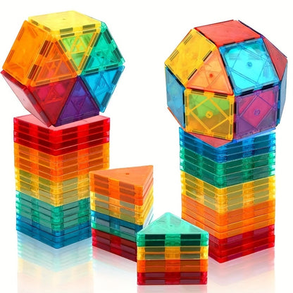 Toddler Magnetic Tiles 34 Piece Starter Set – STEM Magnetic Building Blocks for Kids Ages 3+, Creative Construction Toy for Boys & Girls, Birthday Christmas Gift