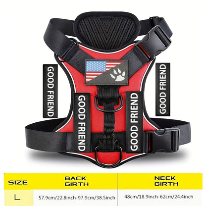 Service Dog Harness with 5 Patches – Reflective Adjustable Oxford Vest with Inner Mesh Layer, Service Dog ID System for Small Medium Large Dogs, XS–XL, 5 Colors