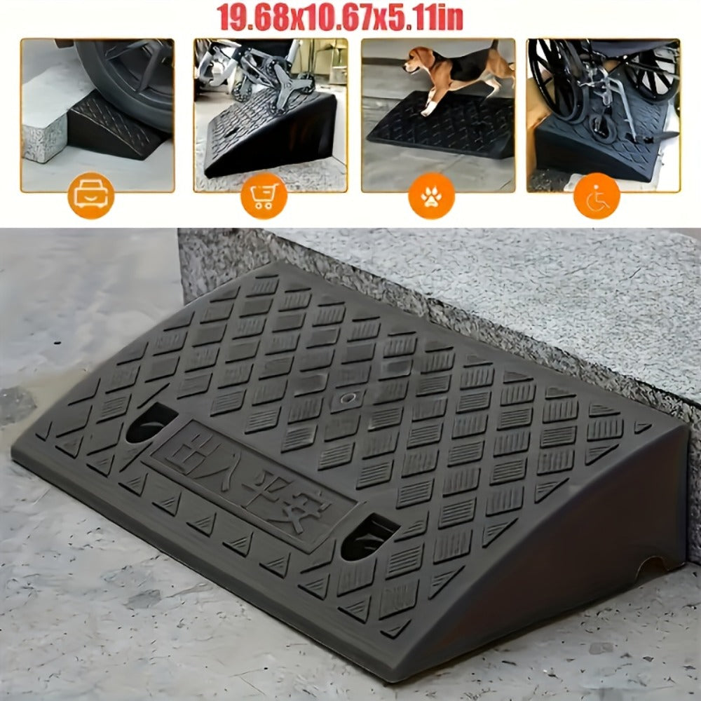 Portable Plastic Car Ramps - Heavy Duty Anti-Slip Threshold Ramps for Cars, Wheelchairs, Bicycles & Medical Equipment, Weather Resistant, Multiple Heights Available