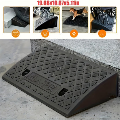 Portable Plastic Car Ramps - Heavy Duty Anti-Slip Threshold Ramps for Cars, Wheelchairs, Bicycles & Medical Equipment, Weather Resistant, Multiple Heights Available