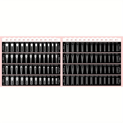 Poly Gel Nail Extension Form Kit - 192pcs Dual Forms, 96pcs Reusable Pads, 8 Shapes Acrylic Mold, Brush Pen, Files & Clips, Complete French Nail Extension Beginner Set for Home Salon