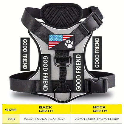Service Dog Harness with 5 Patches – Reflective Adjustable Oxford Vest with Inner Mesh Layer, Service Dog ID System for Small Medium Large Dogs, XS–XL, 5 Colors