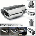 1PC Car Exhaust Tip, Universal Car Exhaust Pipe Modification Tail Throat Tail Pipe For Most Models With Exhaust Pipe Diameter Within 1.5-2.1inch, Steel Exhaust Tips Chrome-Plated Finish Tailpipe (silvery #Straight)