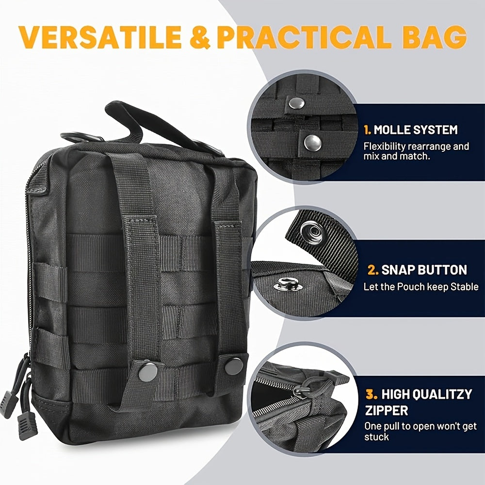 [Universal] Car Seat Back Organizer, Upgrade Vehicle Panel Organizer with 5 Detachable MOLLE Pouches for Vehicles Such As Jeep, Truck, SUV, Etc Multipurpose Car Organizer Hanging Travel Accessories Organizer Comes with 6pcs Keychains