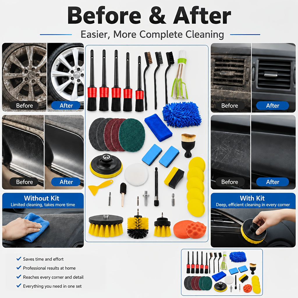 Car Detailing Brush Set The Ultimate Auto Cleaning Kit for Vents Gaps Maintenance Car Air Outlet Detail Clearance Brush