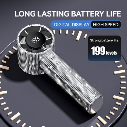 Diamond Handheld Mini Fan USB-C Rechargeable | Luxury Full Diamond Turbo Fan with Adjustable Speed, Quiet Operation & Gift Box Packaging – Portable Personal Cooling Fan for Women, Summer Gift Idea