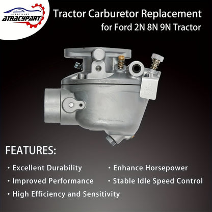 Ford Tractor Carburetor for 8N 9N 2N (1939-1952) - Replaces 8N9510C, 9N9510A, TSX241A, TSX33 - Includes Gasket & Bolts, Marvel Schebler & Zenith Compatible