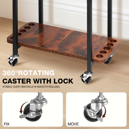 Fishing Rod Holder Rack for Garage Holds Up to 10 Rods Iron Construction with Pegboard Hooks Rolling Wheels Fishing Pole Storage Organizer Fishing Gear Gift for Men and Women