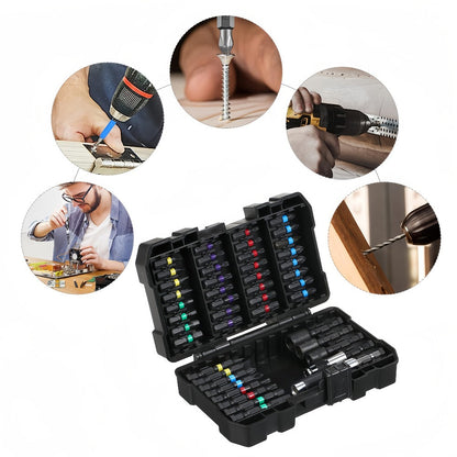 Impact Screwdriver Bit Set 45-Piece – Heavy-Duty Torx, Phillips, Flat & Square Bits with Storage Box, Compatible with Impact Drivers for Automotive, Home Repair & DIY Projects