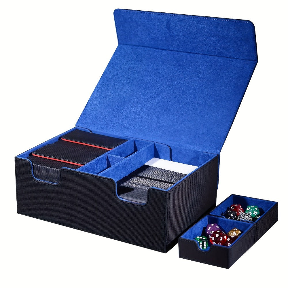 Magnetic Deck Box 600+ Cards High Capacity MTG Card Storage Case 4 Deck Slots with 2 Dice Tray TCG YuGiOh Trading Card Organizer Multiple Colors