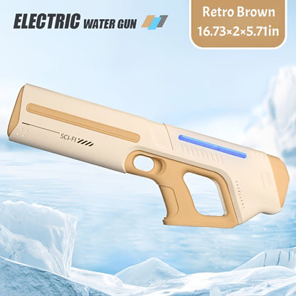 Electric Water Gun with Auto-Fill, LED Lights & 40-Foot Range – USB Rechargeable Large Capacity Soaker Blaster for Kids & Adults, Pool Beach Backyard Outdoor Summer Toy, Gift Box