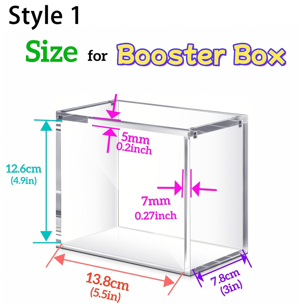 Stackable Acrylic Display Case for ETB & Booster Box – 5mm Thick Clear Magnetic Closure Protective Case for Pokemon Elite Trainer Box, Trading Cards, Collectibles & Sports Memorabilia
